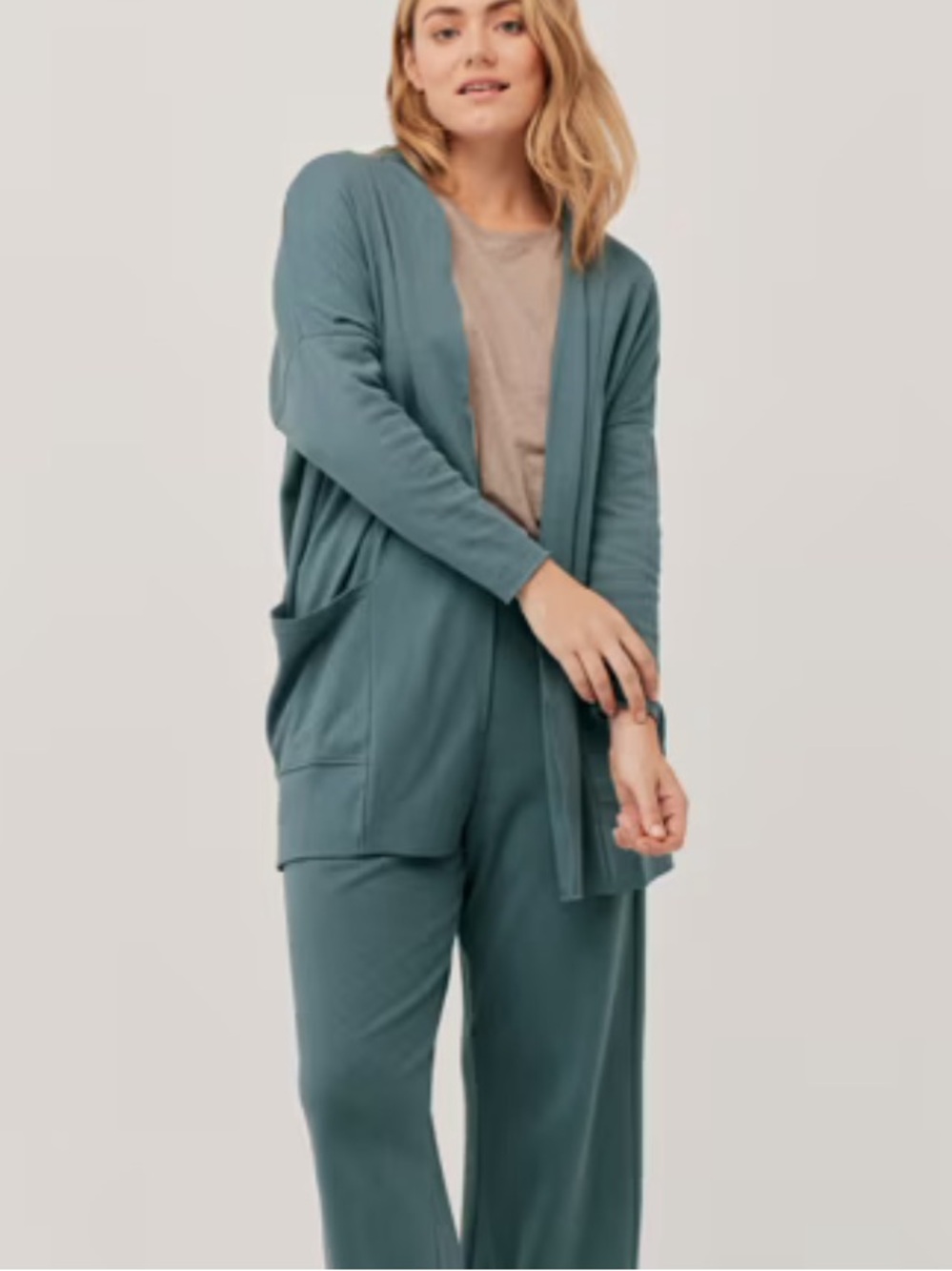 Pact Airplane Wrap Cardigan 100% Organic Cotton Womens XL XXL Green